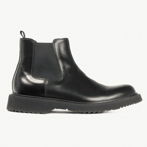Prada Black Leather Chelsea Ankle Boots - Picture 1 of 12